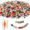 1900 Pieces Colored Letter Beads, 4×7mm Colorful Gold Acrylic Alphabet Beads with 1 Roll Elastic String for Bracelet Necklace Jewelry Making Supplies